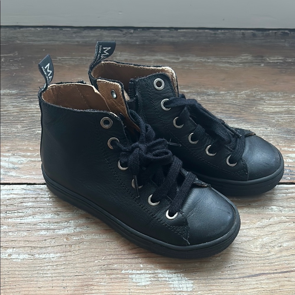 Black Kids High-Top Sneakers